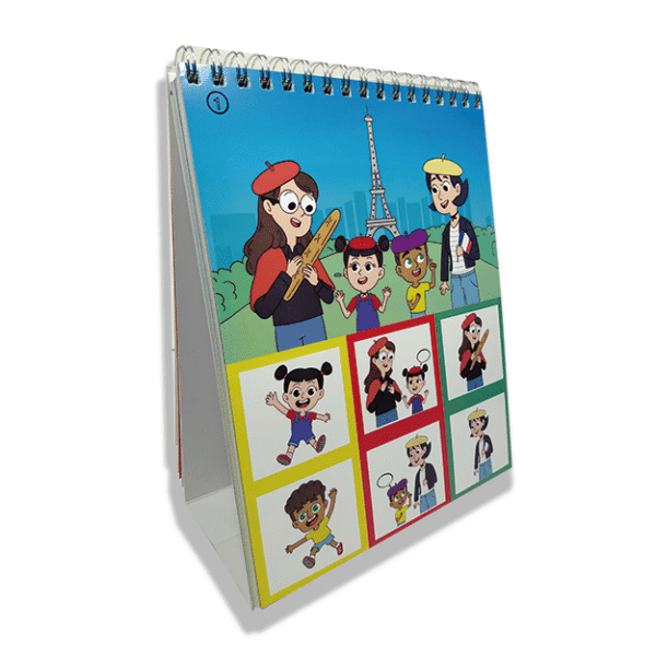 Ejemplos ilustrados de Pictoraciones con los personajes Anny y Lucas para trabajar oraciones subordinadas adjetivas.